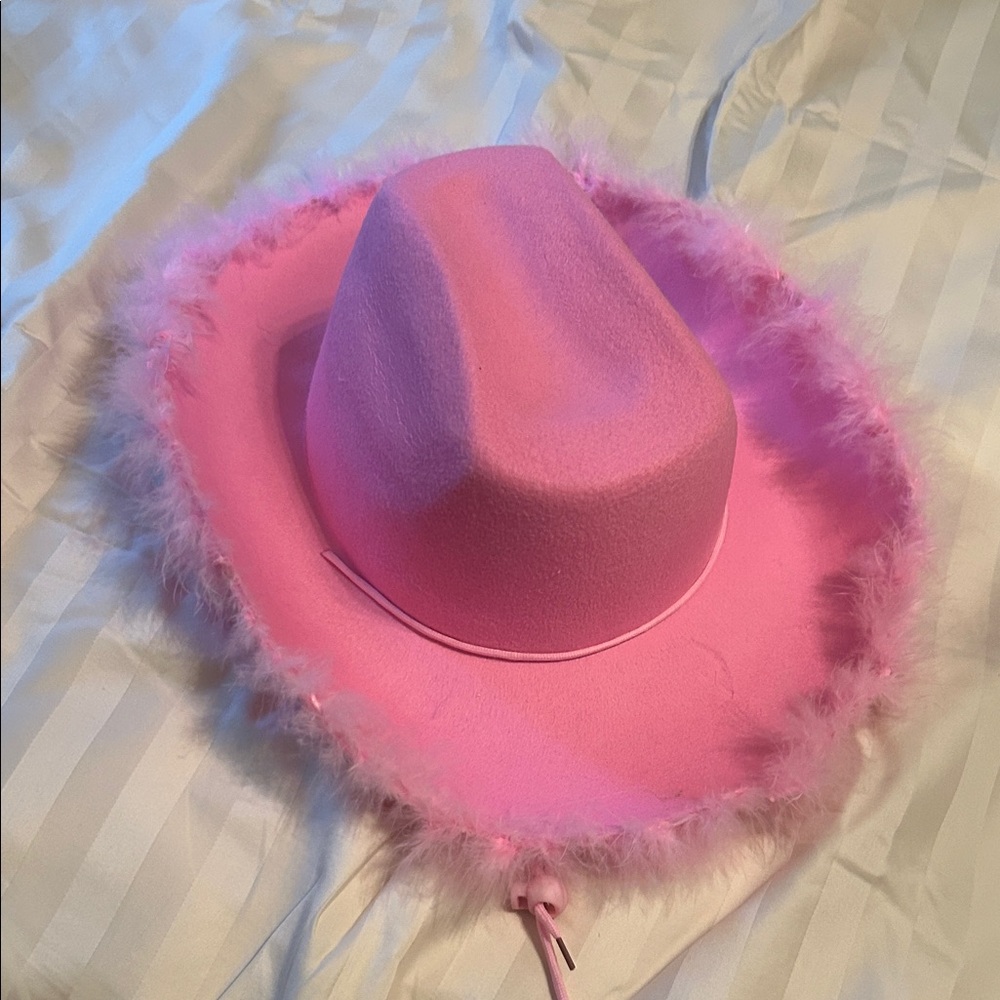 Pink Feathered Cowboy Hat